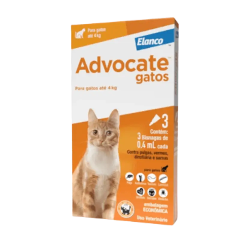 Antipulgas Advocate Gatos até 4 kg 3 pipetas