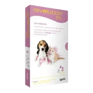 Antipulgas Revolution 6% para Cães e Gatos até 2,5kg 3 pipetas