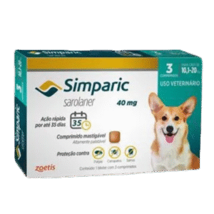 Antipulgas Simparic 10 a 20kg Cães 40mg 3 comprimidos