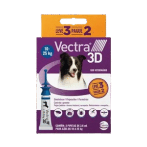 Antipulgas Vectra 3D Cães 10 a 25 kg Ceva 3,6 ml Leve 3 Pague 2 3 pipetas