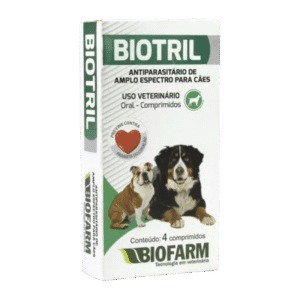 Biotril 4 Comprimidos Antiparasitário Para Cães Biofarm