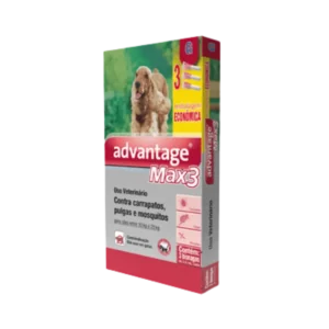 Antipulgas Advantage Max3 Cães 10kg a 25kg 3 pipetas