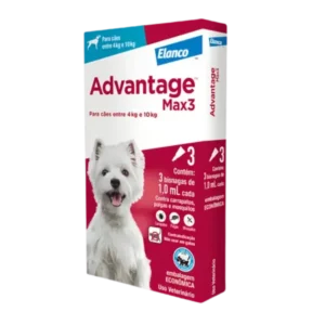 Antipulgas E Carrapato Advantage Max3 Cães 4 kg - 10 kg Elanco