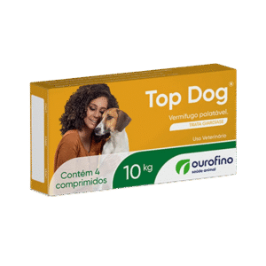 Vermífugo Top Dog para Cães 10kg 4 comprimidos