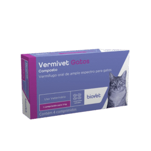 Vermífugo Vermivet para Gatos Composto Biovet 4 comprimidos